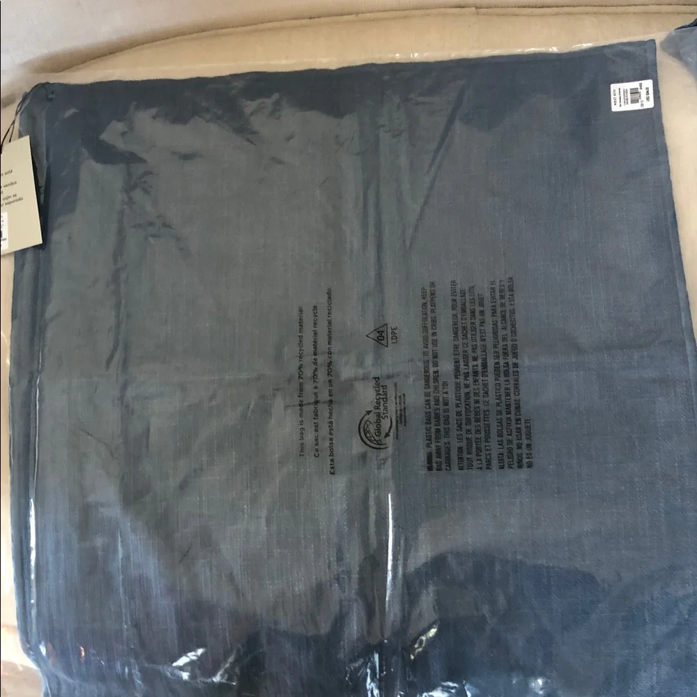 NWT: West Elm Classic Solid Blue Square Throw Linen Pillows (2)